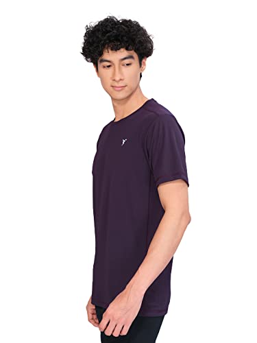 Image of TECHNOSPORT Men's Slim Fit Polyester Activewear Sports T-Shirt with Moisture-Wicking Comfort for Workout, Running & Gym