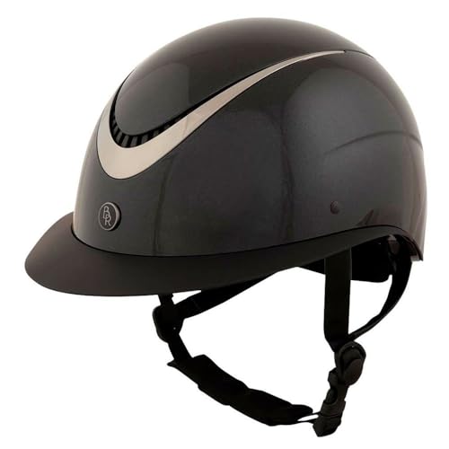 Casque d'équitation élégant Thèta Plus BR fini noir brillant 55-57
