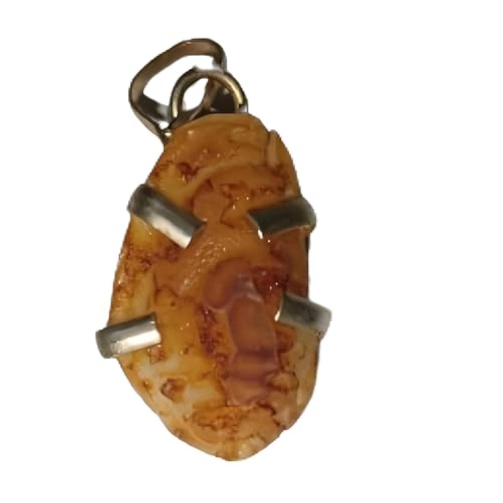 Natural Shukra Mani Pendant with Lab Certificate, Brown Stone