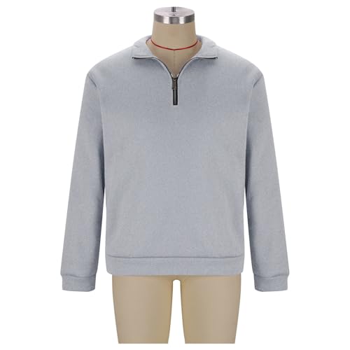 Quarter Zipper Sweatshirts for Men Sweater Casual Lightweight Sweatshirts Men Active Long Sleeve Stand Collar Clothes3