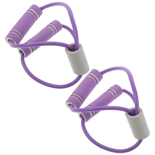 JOINPAYA Bandas de Resistencia Elásticas Forma 8 para Ejercicio, 2 Piezas, Color Púrpura, Material Banda Plana, Entrenamiento Fitness en Casa y Pilates