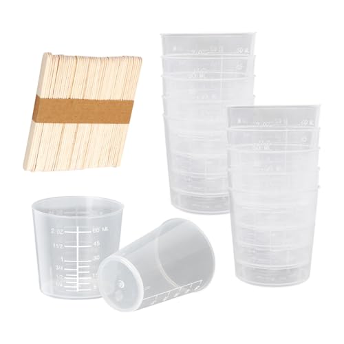 30 Pcs 60ml Vasos de Medición Plásticos Transparentes miniatura 1