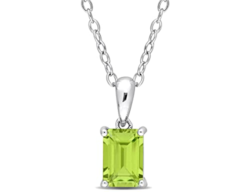 Collier péridot 1 carat en argent à offrir, cadeau d'anniversaire idéal pour jeune fille