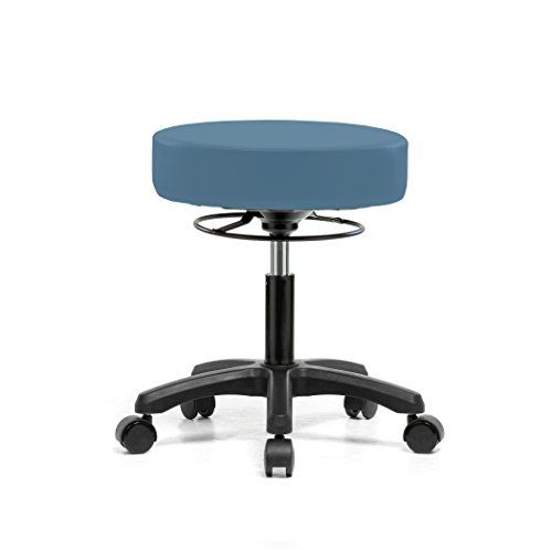 Image of Perch Life Height Adjustable Stool | Desk Height 18-23 inch | Colonial Blue Vinyl