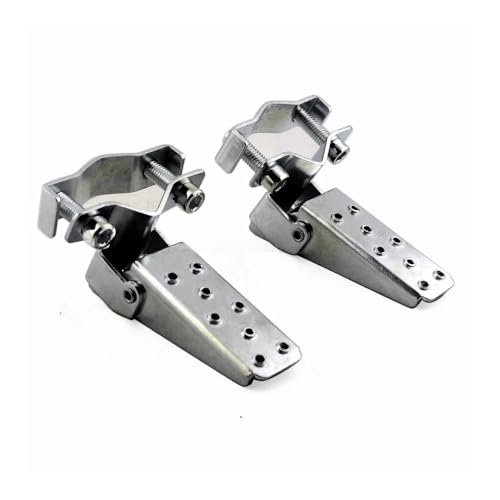 Repose-pieds pliables en acier avec fixation par pince pour optimiser le confort en moto