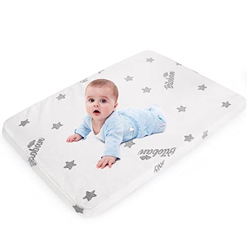 Image of Waterproof Playard Mattress Topper Compatible with Pamo Babe Deluxe Playard/Portable Crib, Baby Foam Mattress with Removable Zippered Cover