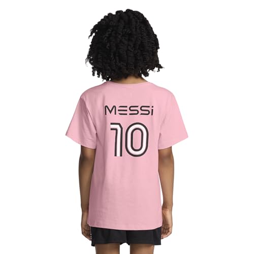Image of Messi Girls' Lifestyle Short Sleeve T-Shirt, Slim-fit Graphic Tee, Cotton Blend Fabric