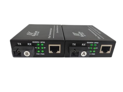 BAUDCOM Gigabit Ethernet Fiber Media Converter 10/100/1000M, BIDI 40km, Integrated Singlemode SC Transceivers, RJ45 to 1000Base-LX