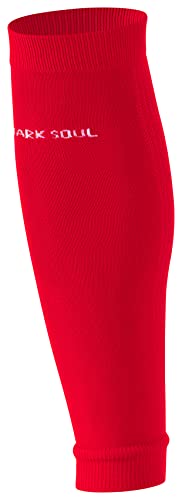 STARK SOUL Stutzen ohne Fuss - Sleeve/Tube, Sportstutzen, Fussballstutzen, für Herren & Damen | Rot | Größe: L