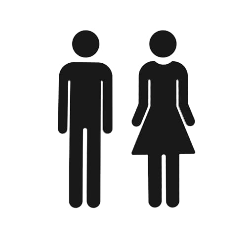Cartel de Inodoro, Símbolo de Inodoro Cartel Baño Mujer Hombre WC Placa para Puerta de Inodoro, Adhesivo Señales Baño Pegatina para Inodoro Baño Cartel Señal WC