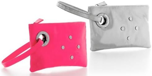 Mogo Design "Izza" Neon Pink Wristlet Purse Handbag Charm Studs BAG12-WNP