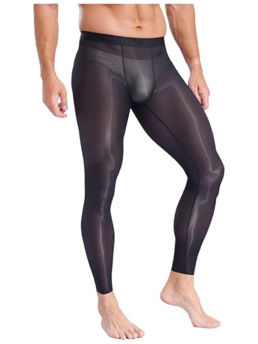 Men’s See Through Mesh Compression Pants Ice Silk Yoga Workout Fitness Leggings Tights3