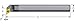 Ultra-Dex E12S SDUPR3 Carbide Boring Bar to Hold a Positive DPMT 32.51 at -3 Degree Lead, Right Hand, Coolant Thru, 0.750" x 10", 1.050" Minimum Bore