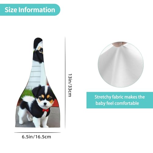 Newborn Baby Hat, Black and White Puppy Print Soft Top Knot Beanie Cap, Cute Baby Headwear for 0-6 Months4