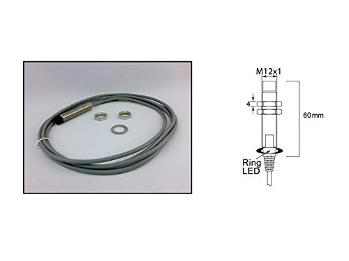 RADWELL RAD01037 12MM Threaded Body, 2M PRE-Wired Cable, 4MM Range, AC Output, Chrome Plated Brass, Cylindrical, INDUCTIVE, N/O, Proximity Sensor, UNSHIELDED