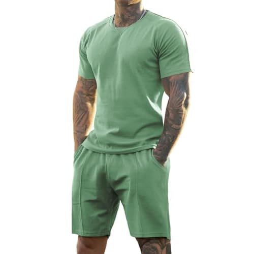 GINGTTO Mens Short Sets 2 Piece Outfits Fashion Summer Tracksuits Casual Set
