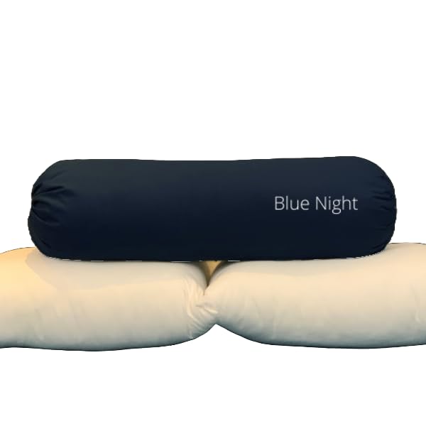 Flew Bolster Pillow Signature Series Deluxe Hotel Hug Pillow 1.2kg 21cm x 90cm with Eco Bolster Case (Blue Night)