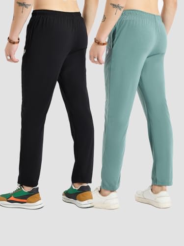 Image of Modeve Men Solid Cotton Blend Track Pant for Summer Pack of 2