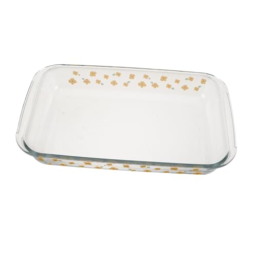 ABOOFAN Bandeja de Vidrio para Asar Resistente al Calor Bandeja Rectangular Profunda para Lasaña y Pescado al Vapor para Horno y Microondas Utensilio Versátil para Hornear y Servir