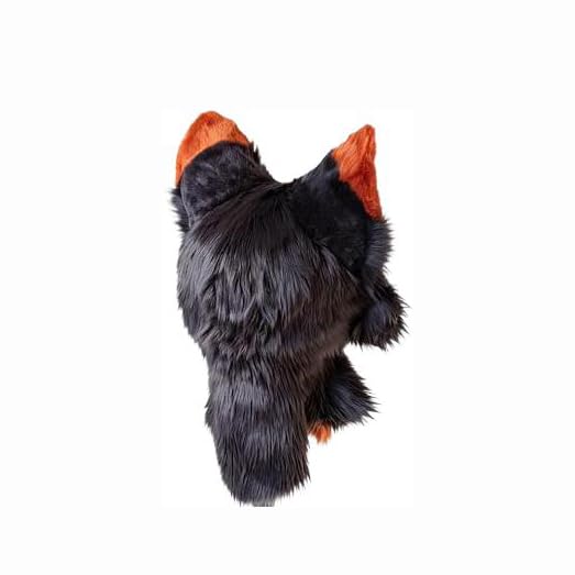 Maska na głowę Fursuit, kostium nakrycia głowy z futrzanym wilkiem