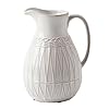   VICTOR-TERESA-Small-White-Ceramic-Pitcher-Vase-for-Home-Decor-8-Decorative-Jug-Vases-Gift-for-Her-Farmhouse-Distressed-Vases-for-Flowers-Pampas-Grass-Table-Centerpieces-Kitchen-Mantel
