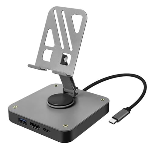 Base de expansión USB C portátil y soporte para consolas de mano, salida estable de 4 K a 30 Hz para consolas de juegos y laptop, estación de acoplamiento USB C