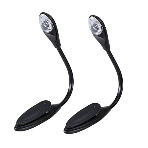 Sewroro 2 Piezas clip de luces de lectura marcadores ligero pequeño clip de luz de lectura viajar mini no book light book lamp luz de los libros luces de lectura para libros en la cama