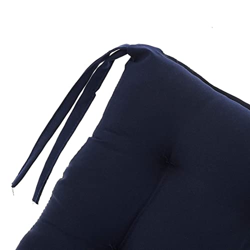 Image of Wakewell Chair Pads with Ties | Soft Microfiber Seat Cushions | Square Chair Cushion Pads for Dining Chairs, Office Chair, Kitchen & Home Seating (Navy Blue, 45x45 cm (Pack of 2))