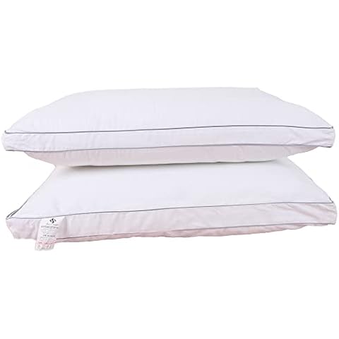 Sleep&Snuggle Luxury Egyptian Cotton Box Pillows 2 Pack, Extra Soft Filling for Best Sleep, Hypoallergenic and Dust Mite Resistant Hotel Pillows With Down Alternative Filling (2) Cover
