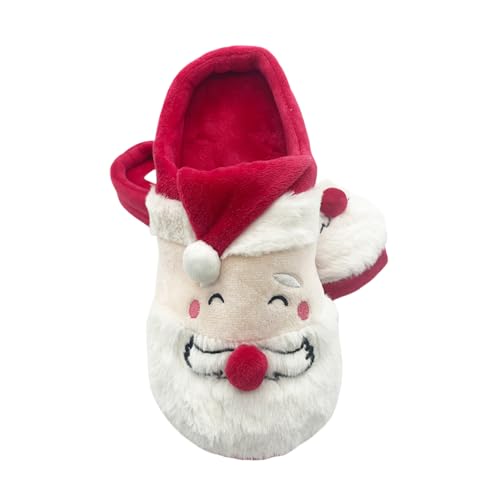 Santa Claus Plush Slippers, Christmas Fuzzy Slippers for Women Men, Father Christmas Non-Slip Cozy House Shoes
