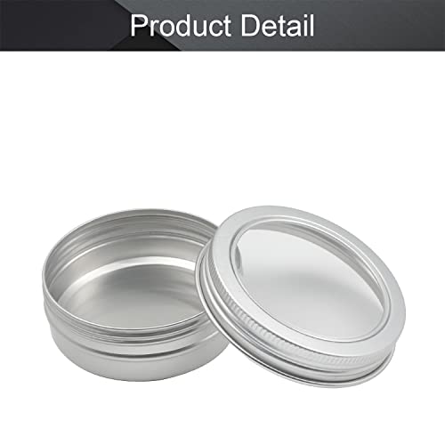 Image of Othmro 1Pcs Round Aluminum Cans Tin Can Screw Top Metal Lid Containers 60ml /2 oz, 68 * 25mm (D*H) Silver Color Aluminum Containers for Lip Balm, Crafts, Cosmetic, Candles