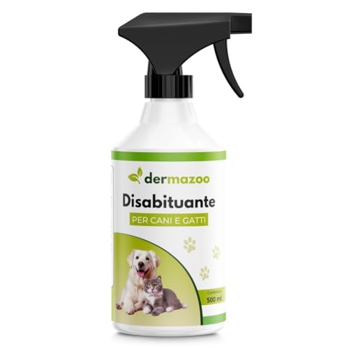 Dermazoo Disabituante Gatti e Cani, Educativo Anti Urina Cane e Gatto 500ml, con Citronella e Geraniolo, Repellente per Gatti e Disabituante per Cani con Effetto Barriera, Pronto all'Uso Made in Italy