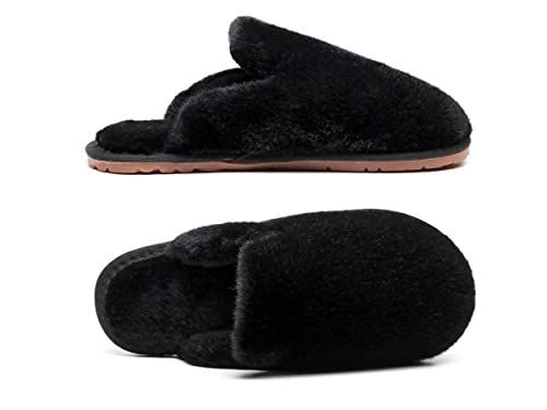 Women's Fuzzy House Memory Foam Slippers Fluffy Furry Fur Slippers Scuff Outdoor Indoor Warm Cozy Plush Bedroom Shoes Soft Flat Comfy Anti-Slip2