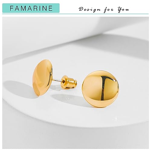 FAMARINE Dot Earrings Gold Silver Stud Earrings for Women Flat Round Earrings Minimalist Earrings4
