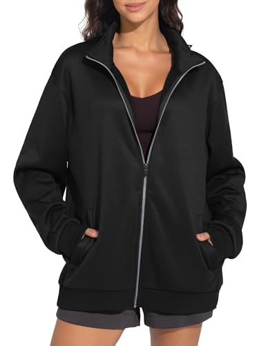 THE GYM PEOPLE Women's Oversized Zip Up Sweatshirt