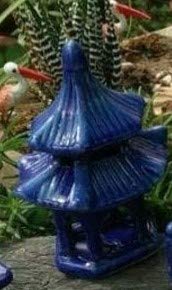 Bloom Bagicha Ceramic Blue Pagoda- for Tray Gardening/Terrariums/Landscaping/Craft Model Work/Bonsai Decoration-image-48