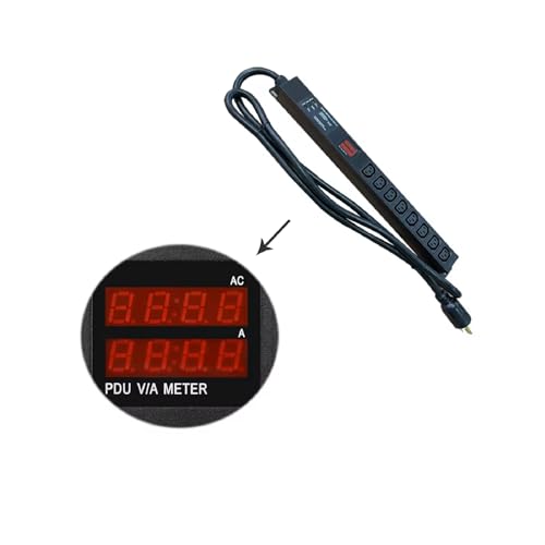 Generic L6-30P Metered-Surge Protection PDU, 240V, L6-30P, 30A, 7200watts, (8) C13 Outlets, Crypto Mining PDU, Data Centre PDU, Black