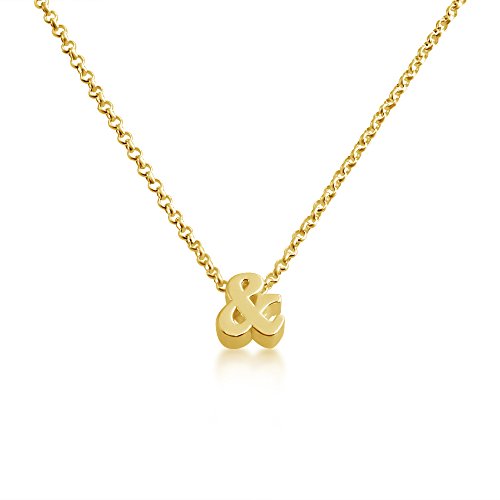 Ampersand Symbol & - Your Personalized Serif Font Pendant Necklace Thin 1mm Chain