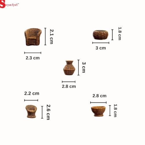 Image of SATYAM KRAFT 4 Set (20 Pcs) Brown Resin Miniature Sofa Set | Decorative Miniature Showpiece for Home, Living Room, Office Table & Car Dashboard | Festive Decoration & Gift for Him /Her |