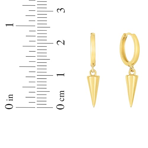 Floreo 14k Yellow Gold 10mm Dangling Spike Drop Hoop Earrings3
