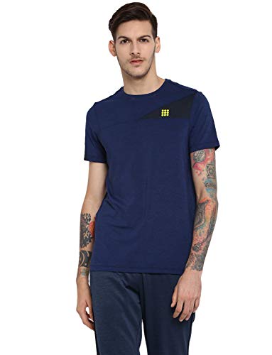 ROCK.IT Mens Printed Active Base Layer Shirt (2180100363-2_Navy 44)