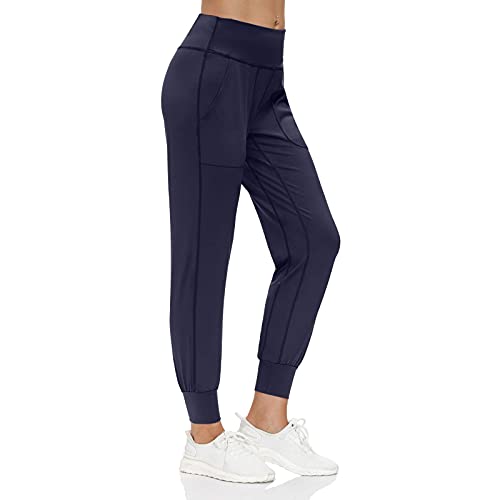 scicent Pantalones largos de yoga para mujer, , opacos, para entrenamiento, deporte, con bolsillos 0863 M Cover