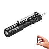 PowerTac E3R Nova 820 Lumen Mini Keychain Flashlight - USB-C Rechargeable, Swivel-Covered Charging Port, IPX8 Waterproof, Dual-Way Clip, Compact EDC Light for Camping, Hiking, Everyday Carry