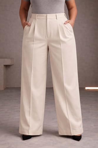 Image of KOTTY Plus Size Women's High Waist Comfortable Straight Fit Formal Pants