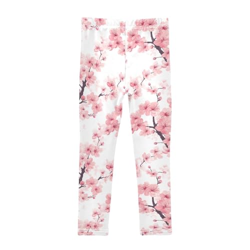 Girls Leggings Cherry Blossoms Tree Soft Toddler Leggings for Girls Kids Pants Size 4T-10T2