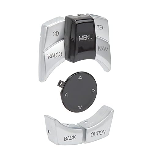Botão Controlador de Mídia, Plug and Play, Botão de Controle Multimídia Prateado Resistente a Arranhões, Fonte Desbotada, Abs para F30 F31 F34 F35 (NAV-CD)