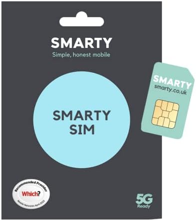 SMARTY 5G/4G Data Sim, Data Deals Unlimited Calls and Texts, NO Credit Checks, NO Contract, Pay when you Activate SIM