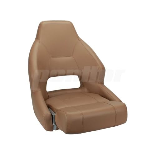Bootssitz/Bootsstuhl/Steuerstuhl "TAUBER", FlipUp-Funktion, Boot Yacht Farbe braun