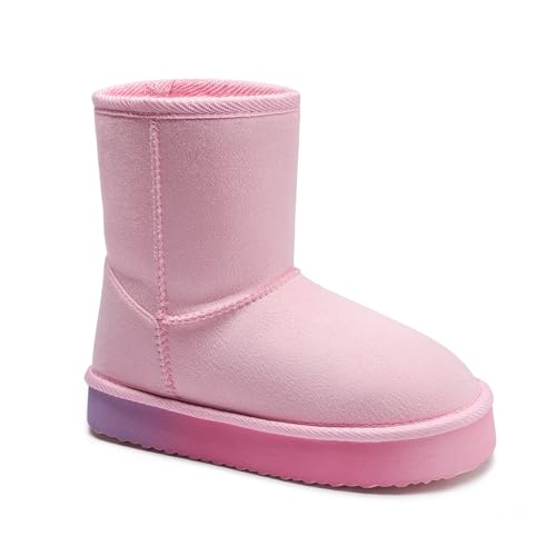 Image of FabKids Girls' Warm Fleece Lined Platform Snow Boots Non-Slip Ankle Winter Boots