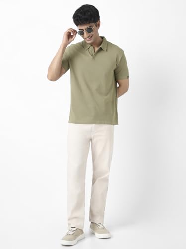 Image of Urbano Fashion Men's Textured Regular Fit Half Sleeve Cotton Polo T-Shirt